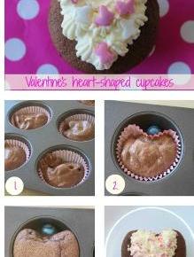 Heart-shaped cupcakes recipe for Valentine’s Day